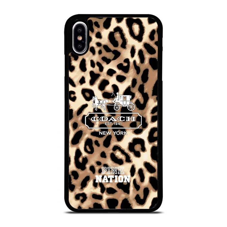 COACH NEW YORK PINK NATION LEPOARD iPhone XS Max Case Cover COACH NEW YORK PINK NATION LEPOARD iPhone XS Max Case Cover