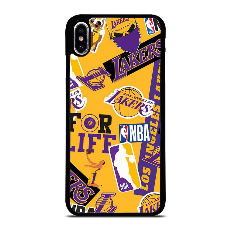 LA LOS ANGELES LAKERS STICKER BOMB iPhone XS Max Case Cover
