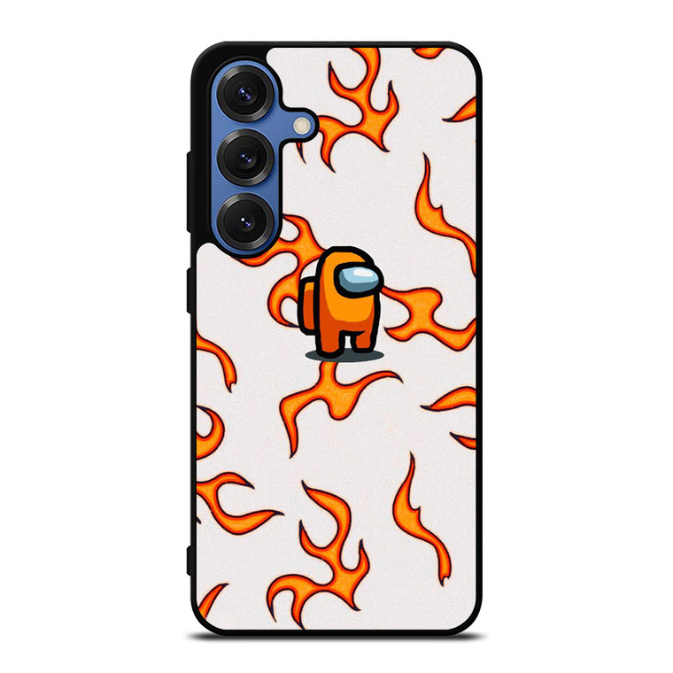 AMONG US ORANGE FLAMES Samsung Galaxy S25 Case Cover AMONG US ORANGE FLAMES Samsung Galaxy S25 Case Cover