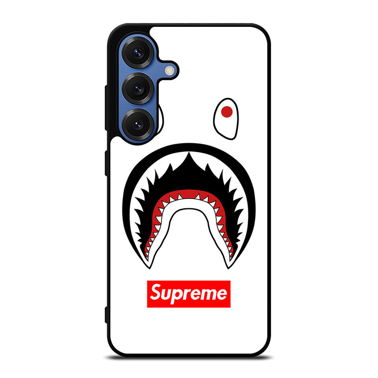 BAPE CAMO SHARK SUPREME WHITE Samsung Galaxy S25 Case Cover