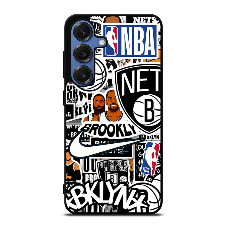 BROOKLYN NETS NBA STICKER BOMB Samsung Galaxy S25 Case Cover