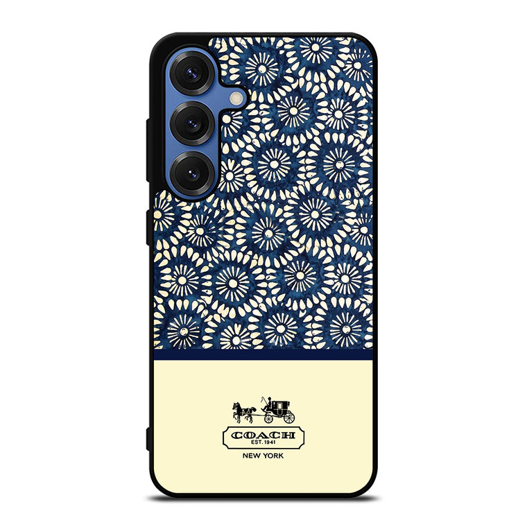 COACH NEW YORK BLUE FLORAL BATIK Samsung Galaxy S25 Case Cover