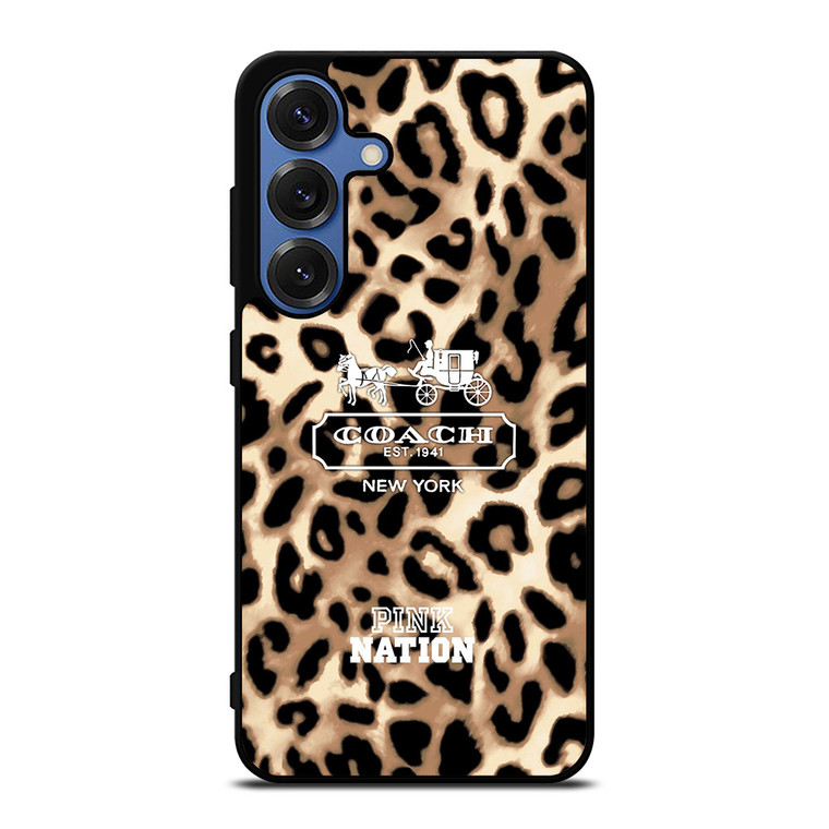 COACH NEW YORK PINK NATION LEPOARD Samsung Galaxy S25 Case Cover