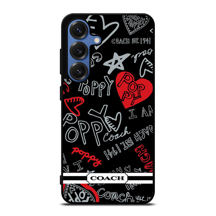 COACH NEW YORK POPPY BLACK Samsung Galaxy S25 Case Cover
