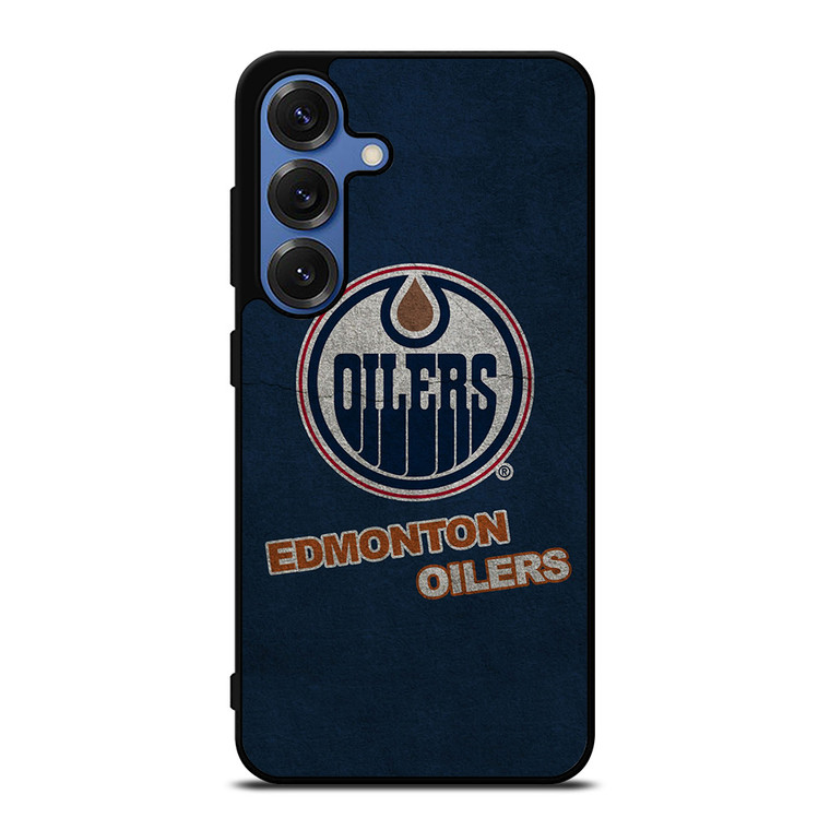 EDMONTON OILERS LOGO BLUE SUEDE Samsung Galaxy S25 Case Cover