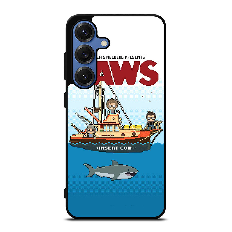 JAWS LOGO 8 BIT Samsung Galaxy S25 Case Cover