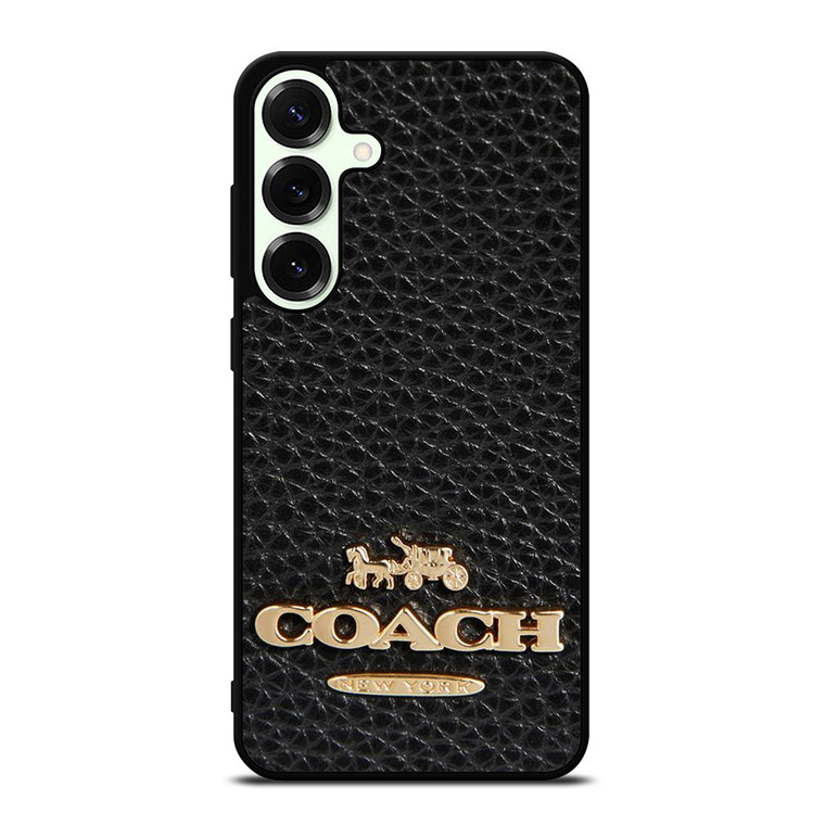 COACH NEW YORK BLACK LEATHER 2 Samsung Galaxy S25 Plus Case Cover