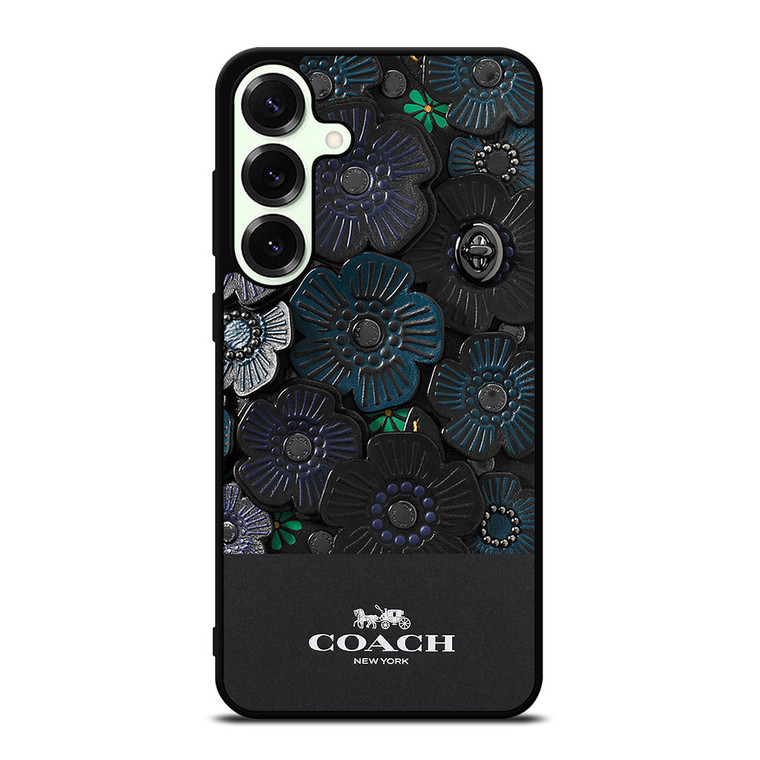 COACH NEW YORK BLACK TEA ROSE Samsung Galaxy S25 Plus Case Cover