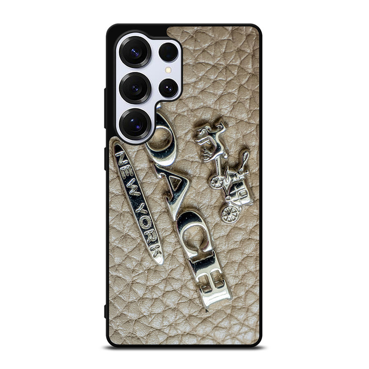 COACH NEW YORK LOGO ON LEATHER Samsung Galaxy S25 Ultra Case Cover