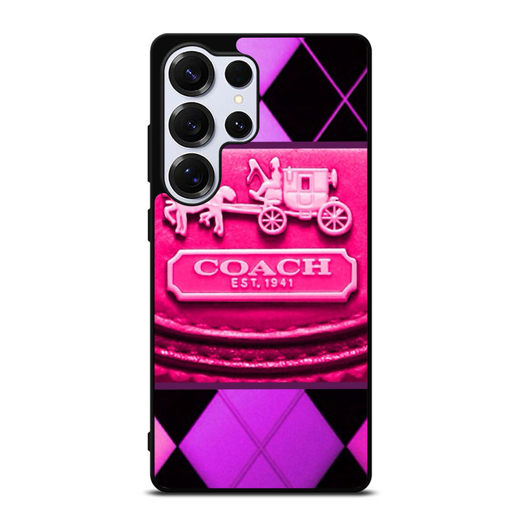COACH NEW YORK PURPLE PINK LOGO Samsung Galaxy S25 Ultra Case Cover