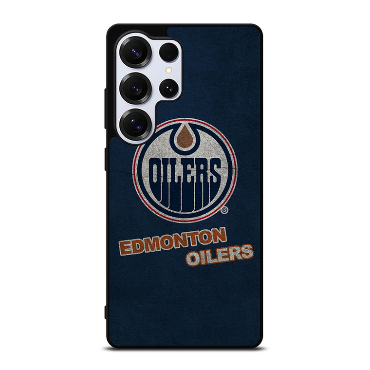 EDMONTON OILERS LOGO BLUE SUEDE Samsung Galaxy S25 Ultra Case Cover