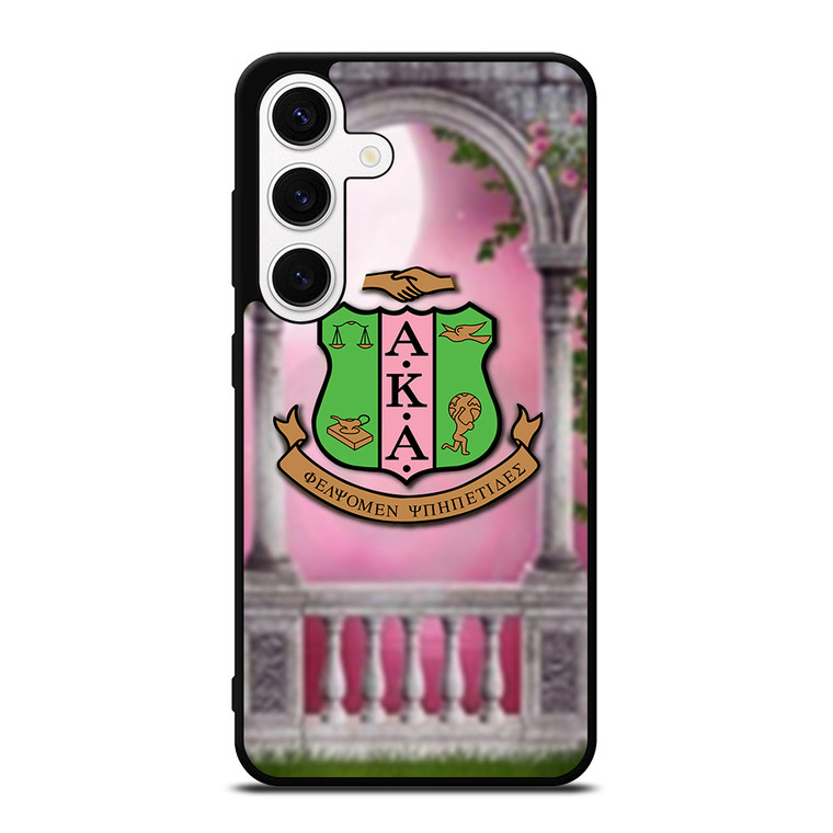 AKA PINK AND GREEN LOGO Samsung Galaxy S24 Case Cover