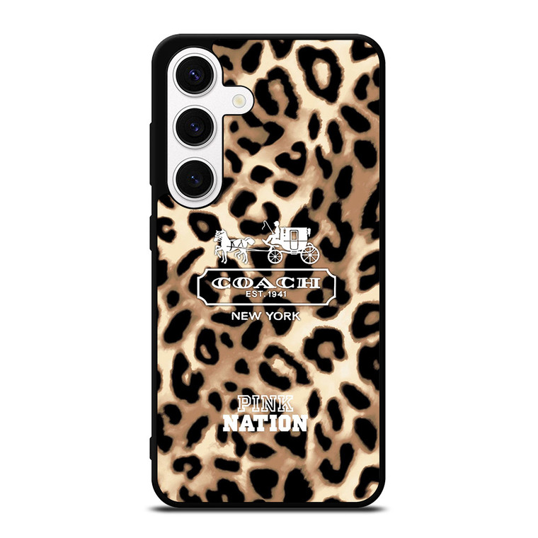 COACH NEW YORK PINK NATION LEPOARD Samsung Galaxy S24 Case Cover