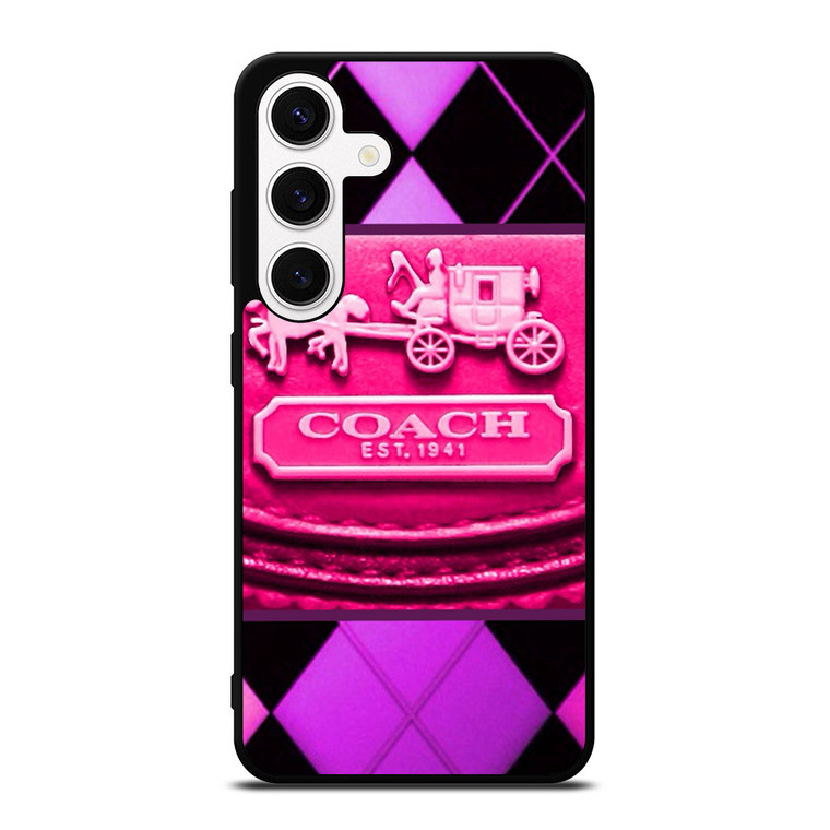 COACH NEW YORK PURPLE PINK LOGO Samsung Galaxy S24 Case Cover