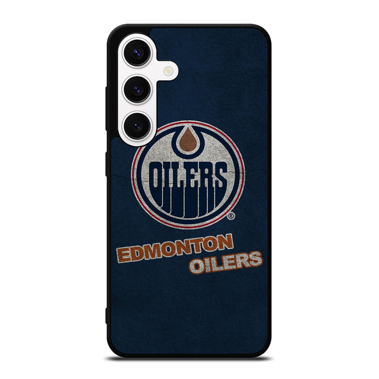 EDMONTON OILERS LOGO BLUE SUEDE Samsung Galaxy S24 Case Cover