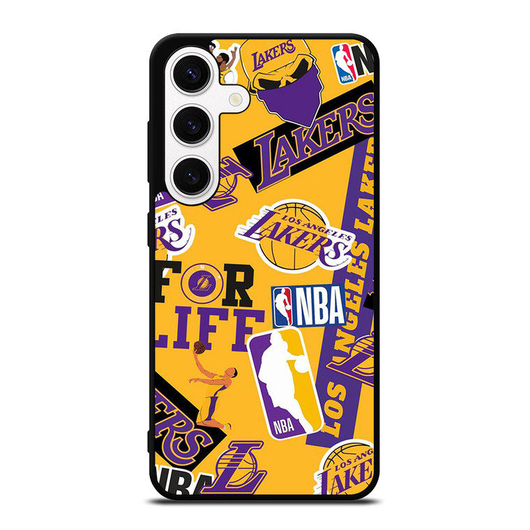 LA LOS ANGELES LAKERS STICKER BOMB Samsung Galaxy S24 Case Cover LA LOS ANGELES LAKERS STICKER BOMB Samsung Galaxy S24 Case Cover