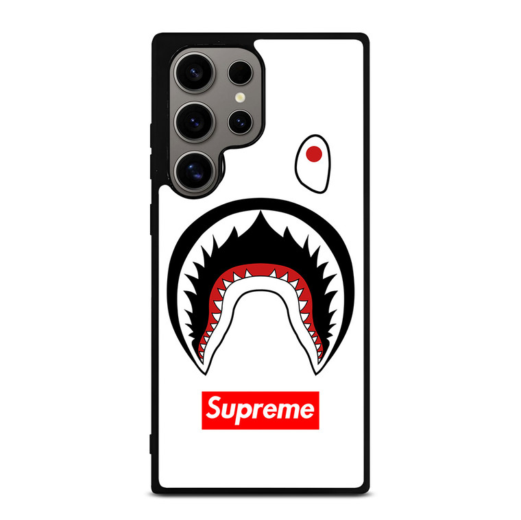BAPE CAMO SHARK SUPREME WHITE Samsung Galaxy S24 Ultra Case Cover