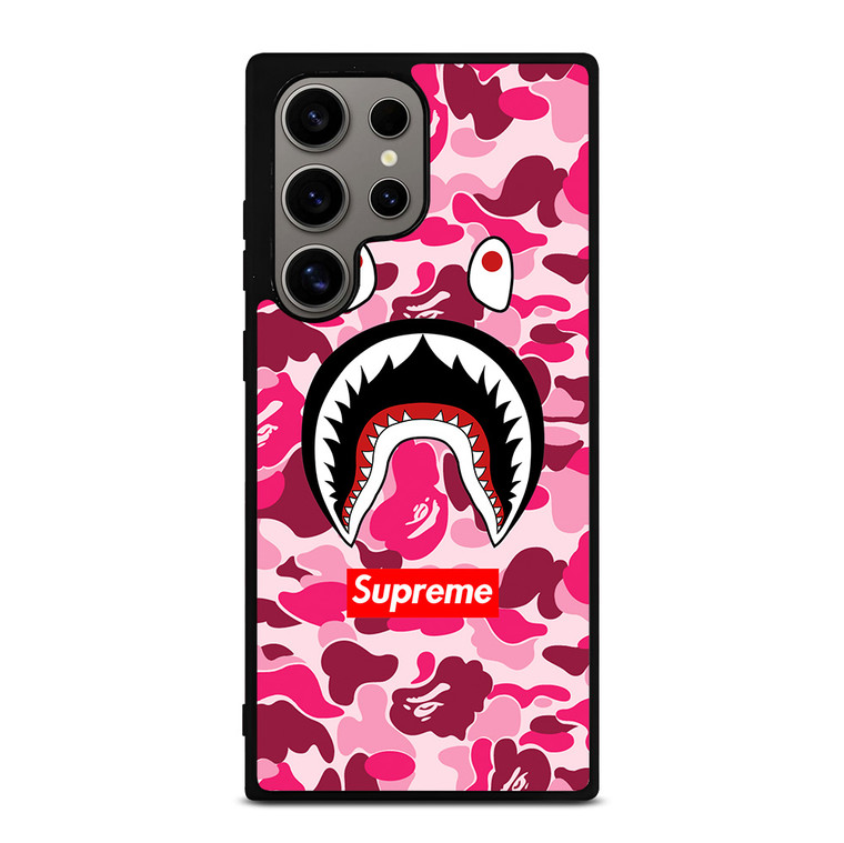 CAMO BATHING APE SUPREME PINK Samsung Galaxy S24 Ultra Case Cover