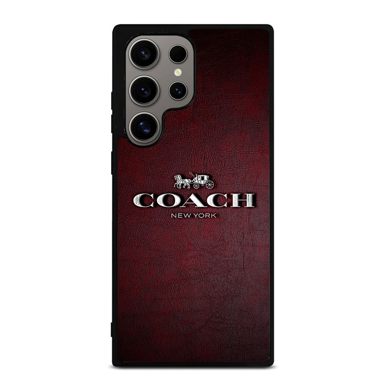 COACH NEW YORK LOGO LEATHER Samsung Galaxy S24 Ultra Case Cover
