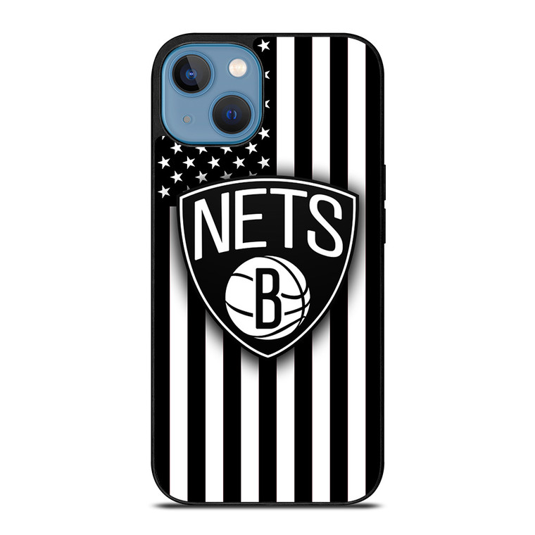 BROOKLYN NETS NBA USA FLAG iPhone 13 Case Cover