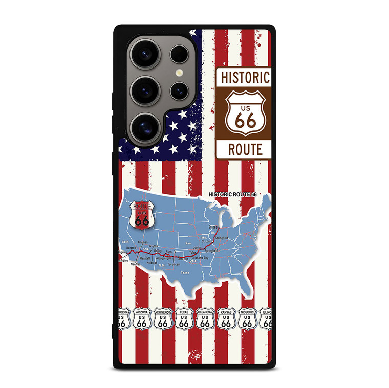 HISTORICAL ROUTE 66 USA FLAG Samsung Galaxy S24 Ultra Case Cover