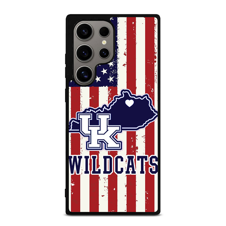 KENTUCKY WILDCATS AMERICAN FLAG Samsung Galaxy S24 Ultra Case Cover