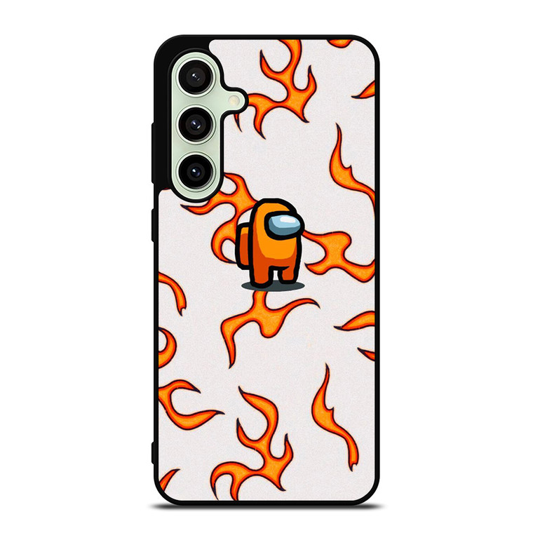 AMONG US ORANGE FLAMES Samsung Galaxy S24 FE Case Cover AMONG US ORANGE FLAMES Samsung Galaxy S24 FE Case Cover