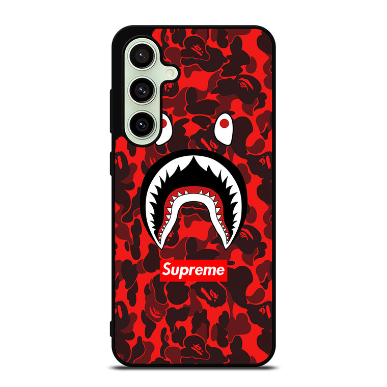BAPE SHARK SUPREME CAMO RED Samsung Galaxy S24 FE Case Cover BAPE SHARK SUPREME CAMO RED Samsung Galaxy S24 FE Case Cover