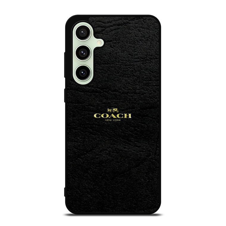 COACH NEW YORK BLACK LEATHER Samsung Galaxy S24 FE Case Cover