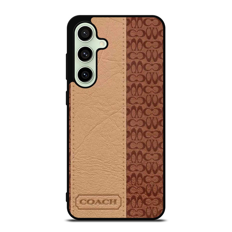 COACH NEW YORK BROWN LEATHER Samsung Galaxy S24 FE Case Cover
