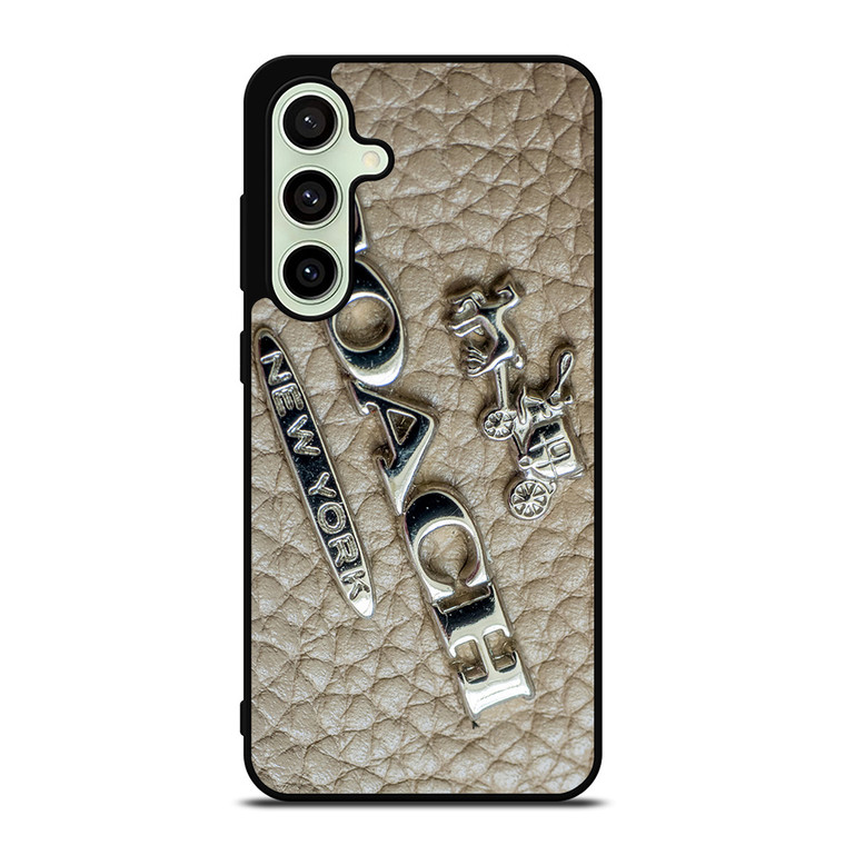 COACH NEW YORK LOGO ON LEATHER Samsung Galaxy S24 FE Case Cover