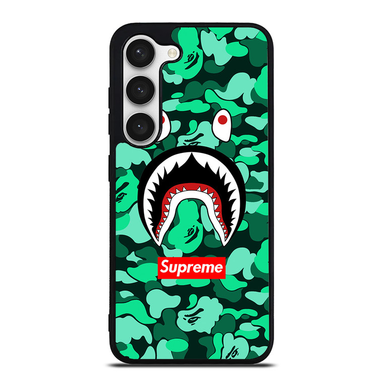 CAMO BATHING APE SUPREME GREEN Samsung Galaxy S23 Case Cover
