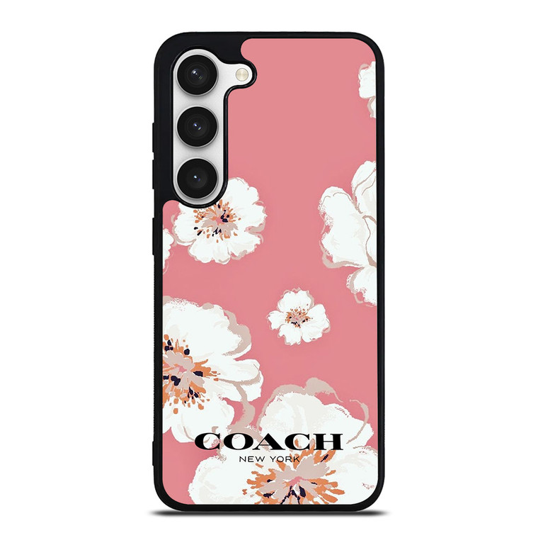 COACH NEW YORK PINK FLOWER Samsung Galaxy S23 Case Cover