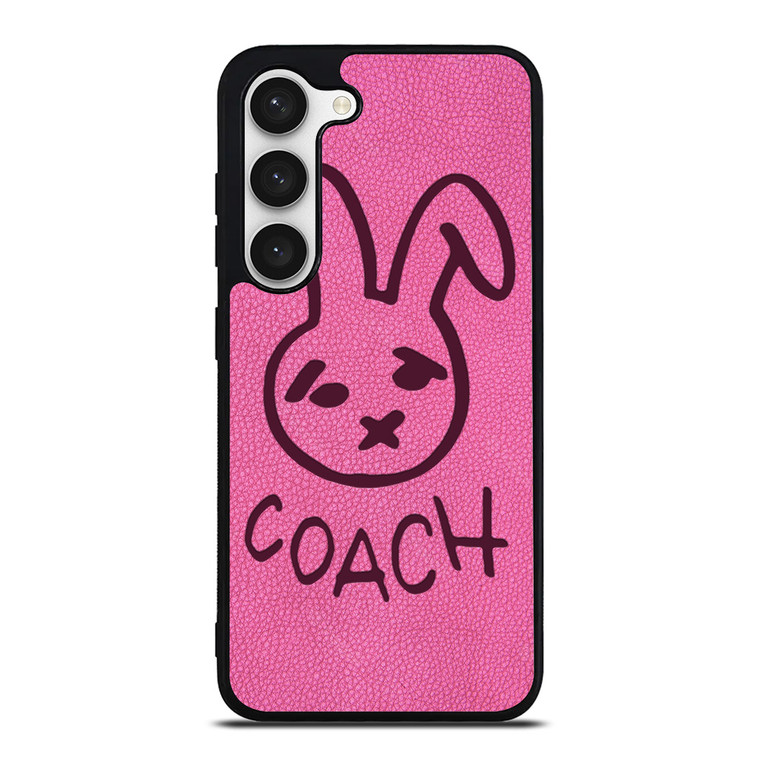 COACH NEW YORK RABBIT LEATHER PINK Samsung Galaxy S23 Case Cover