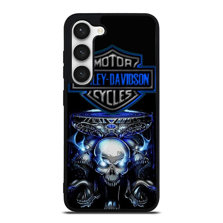 HARLEY DAVIDSON SKULL BLUE Samsung Galaxy S23 Case Cover
