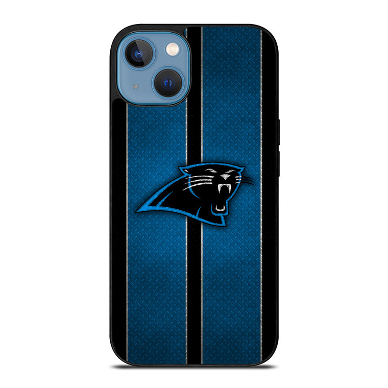 CAROLINA PANTHERS NFL METAL STRIPE iPhone 13 Case Cover