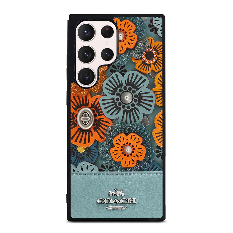 COACH NEW YORK BLUE TEA ROSE Samsung Galaxy S23 Ultra Case Cover COACH NEW YORK BLUE TEA ROSE Samsung Galaxy S23 Ultra Case Cover