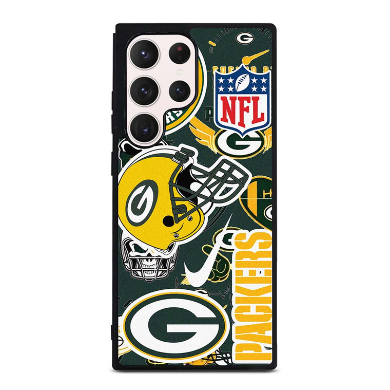 GREEN BAY PACKERS NFL STICKER BOMB Samsung Galaxy S23 Ultra Case Cover
