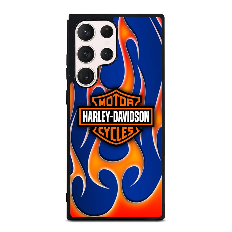 HARLEY DAVIDSON BLUE FLAME LOGO Samsung Galaxy S23 Ultra Case Cover
