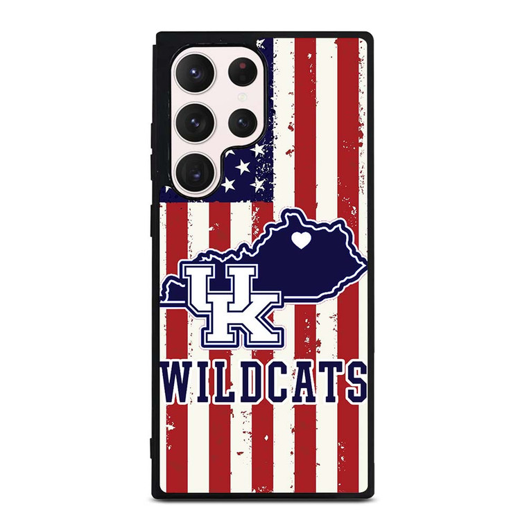 KENTUCKY WILDCATS AMERICAN FLAG Samsung Galaxy S23 Ultra Case Cover