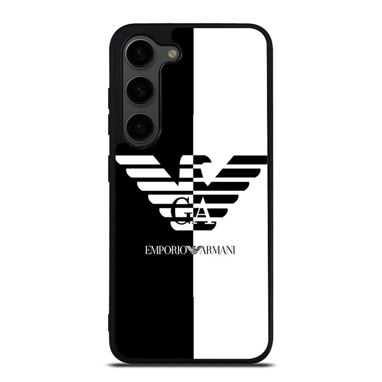 EMPORIO ARMANI WHITE BLACK Samsung Galaxy S23 Plus Case Cover