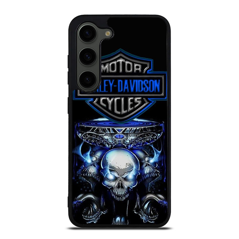 HARLEY DAVIDSON SKULL BLUE Samsung Galaxy S23 Plus Case Cover