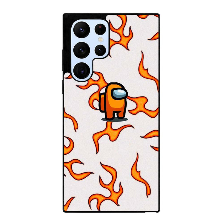 AMONG US ORANGE FLAMES Samsung Galaxy S22 Ultra Case Cover AMONG US ORANGE FLAMES Samsung Galaxy S22 Ultra Case Cover