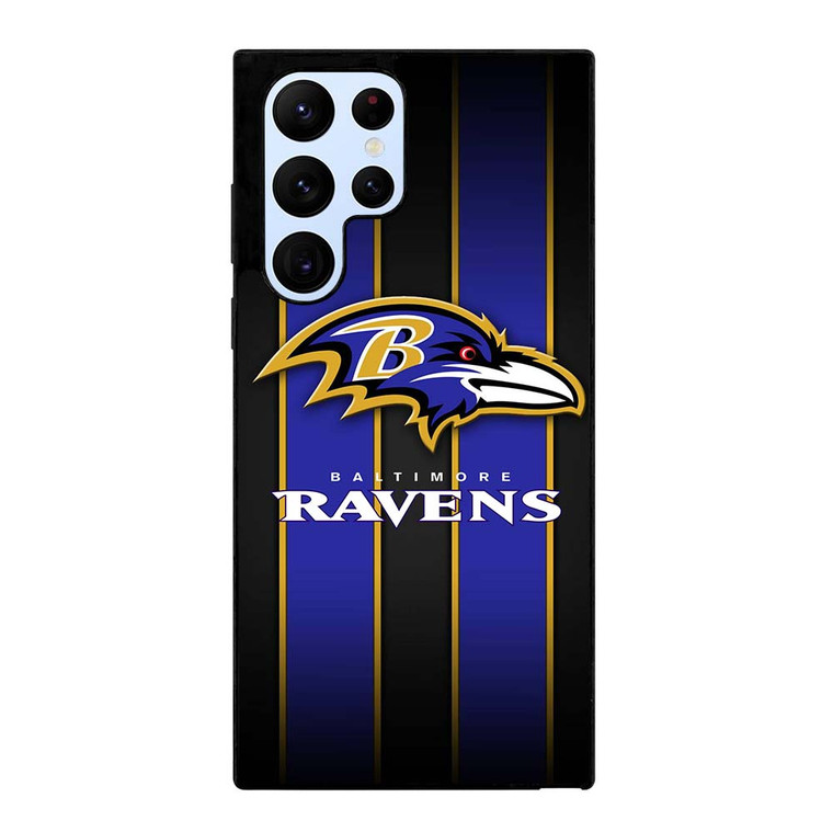 BALTIMORE RAVENS NFL STRIPE LOGO Samsung Galaxy S22 Ultra Case Cover