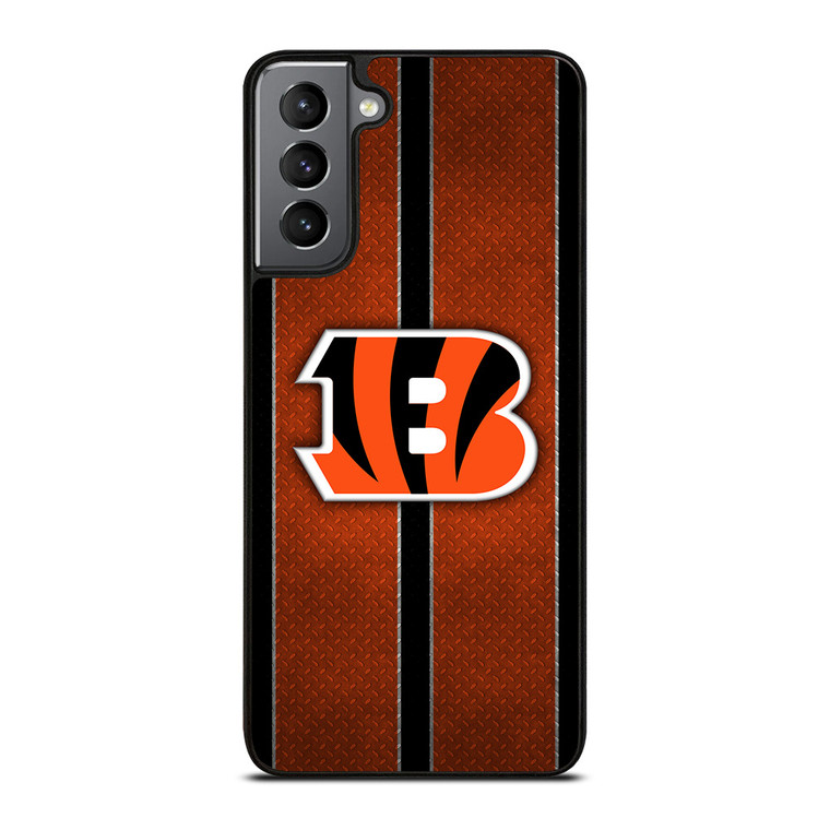 CINCINNATI BENGALS NFL METAL STRIPE Samsung Galaxy S21 Plus Case Cover