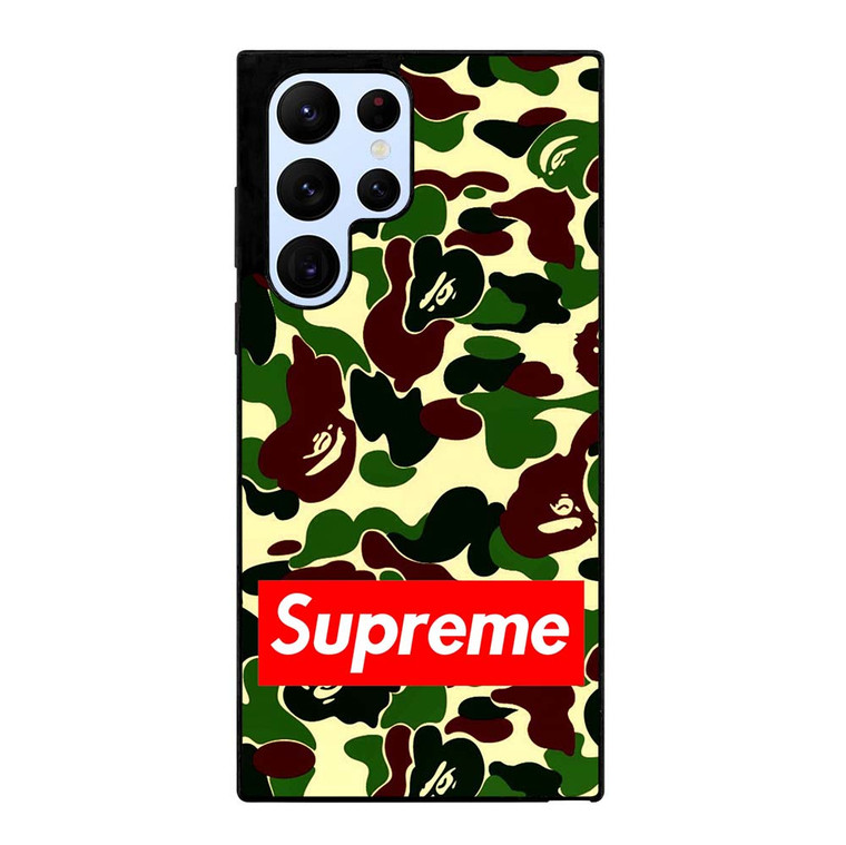 CAMO BAPE SUPREME Samsung Galaxy S22 Ultra Case Cover