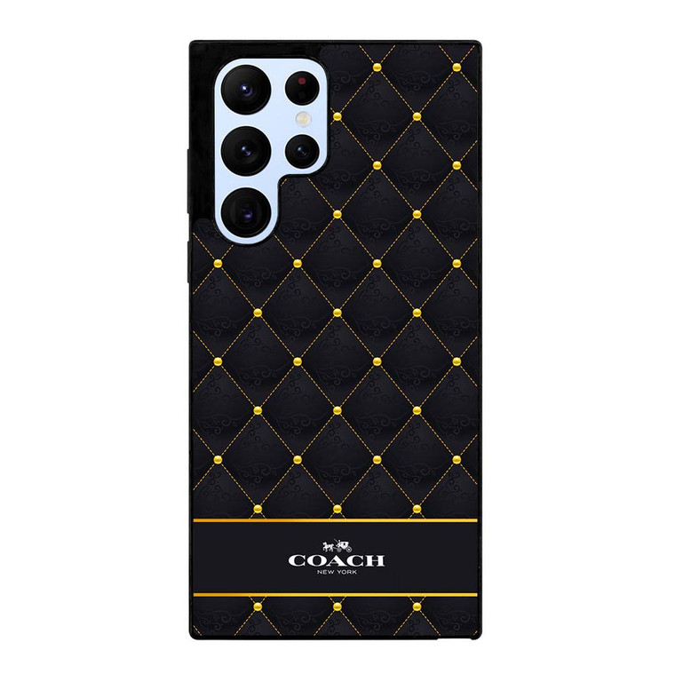 COACH NEW YORK GOLD PATTERN Samsung Galaxy S22 Ultra Case Cover