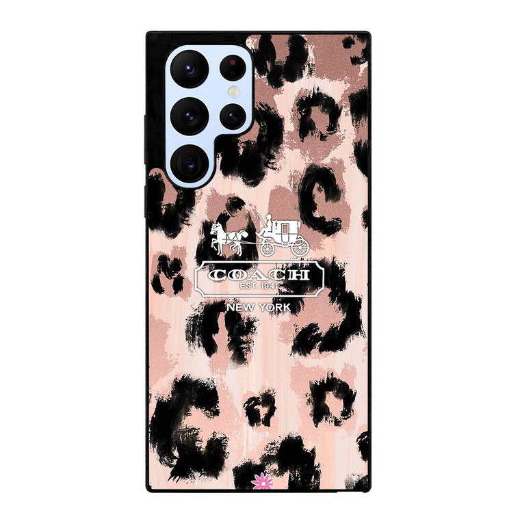 COACH NEW YORK LEOPARD SKIN Samsung Galaxy S22 Ultra Case Cover