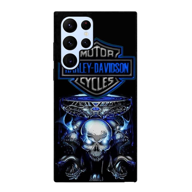 HARLEY DAVIDSON SKULL BLUE Samsung Galaxy S22 Ultra Case Cover