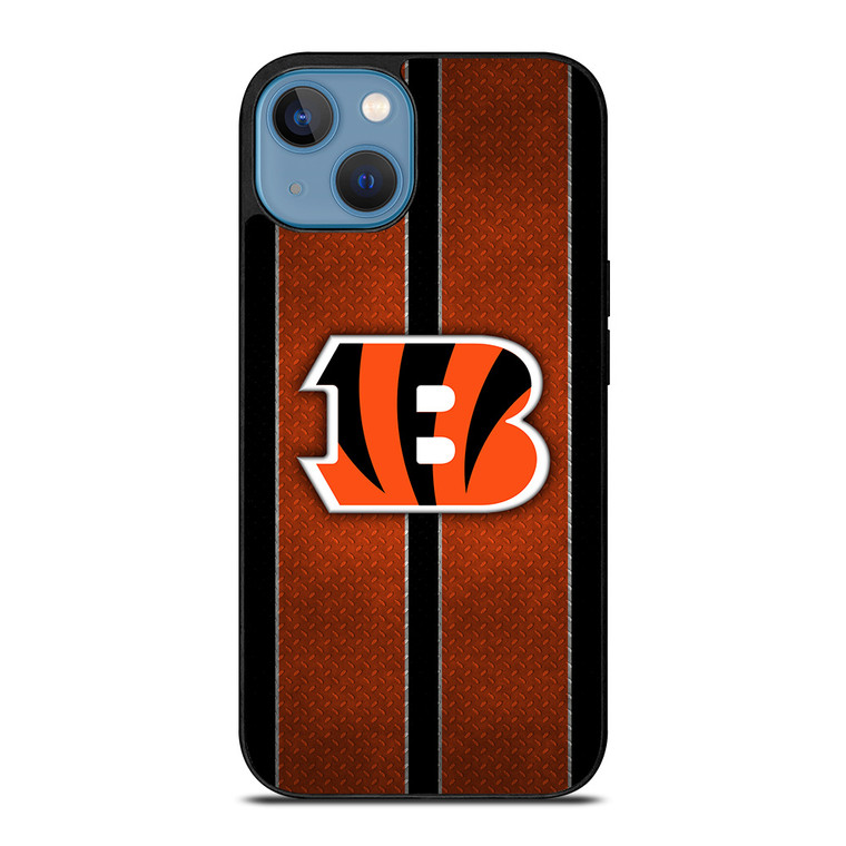 CINCINNATI BENGALS NFL METAL STRIPE iPhone 13 Case Cover